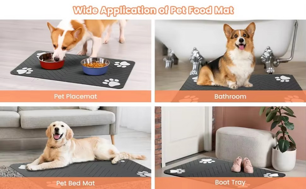 Waterproof Placemat for Dog & Cat Food & Water Bowls