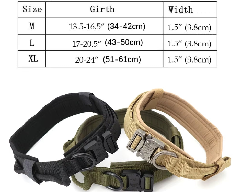 Tactical Dog Collar And Leash Set Control Handle