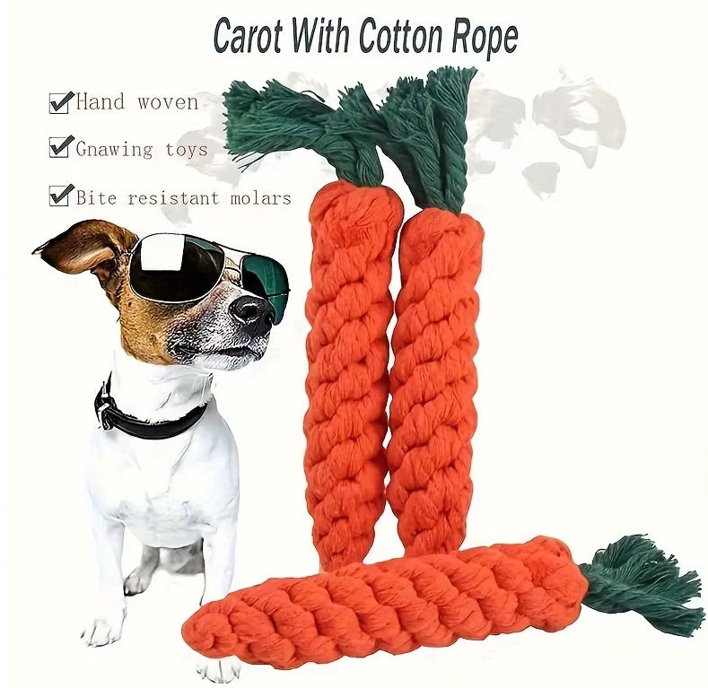 Pet carrot cotton rope toy