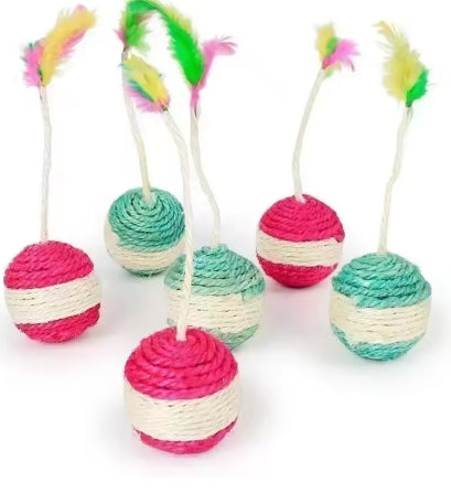 1Pc Cat Toy Sisal Scratching Ball Training Interactive Toy