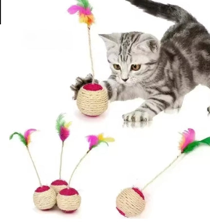 1Pc Cat Toy Sisal Scratching Ball Training Interactive Toy